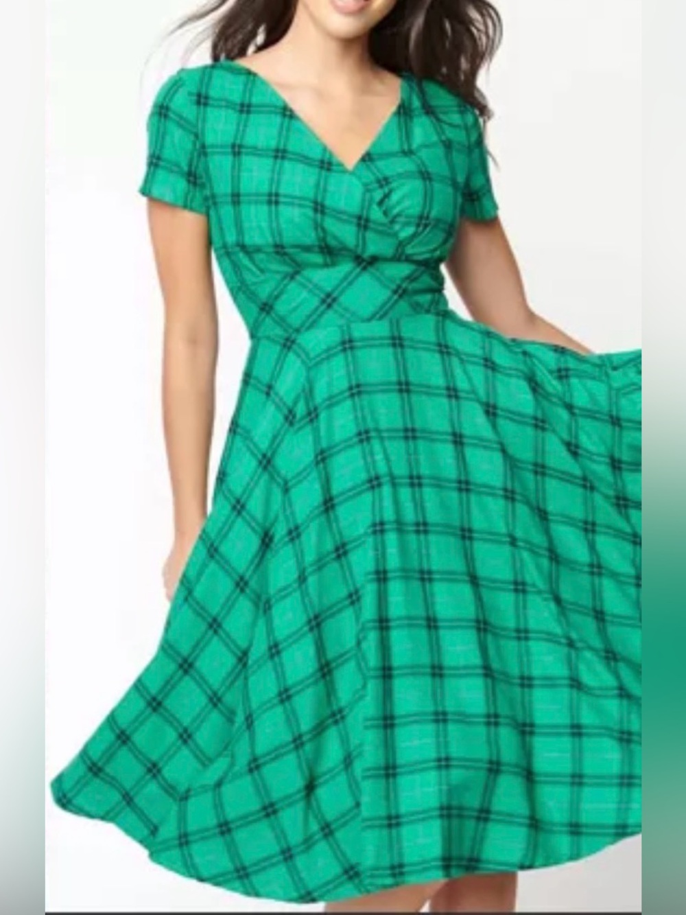 Magnolia Place For Unique Vintage 50’s Style Fit and Flare Dress in Green